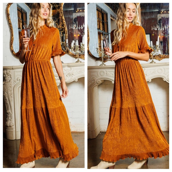 01 Boho Beautiful Ruffle Detailed Tiered Maxi Dress - Picture 4 of 5